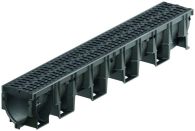 ACO XtraDrain Entwässerungsrinne aus Kunststoff, Kunststoffkante und Microgrip Rost - 1 m lang