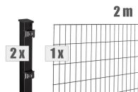 DZT Stabgitterzaun Komplettset BLACKY - tiefschwarz - incl. Pfosten und Befestigungen