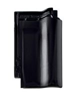 Braas Rubin 11V(P) ganzer Flächenziegel gelocht, Petershagen (9390119) Seidenmatt tiefschwarz