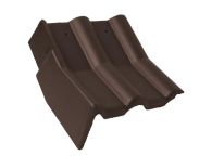 Braas Frankfurter Pfanne Protegon Knick-Giebelstein links (5127487) Protegon Matt dunkelbraun