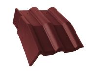 Braas Frankfurter Pfanne Protegon Mansard-Giebelstein links (5126492) Protegon Matt bordeaux