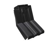 Braas Granat 13V Knick-Ortgangziegel links (8414414) Seidenmatt Tiefschwarz