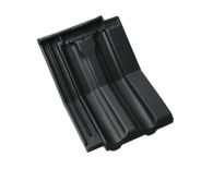 Braas Granat 13V Knickziegel (8414014) Seidenmatt Tiefschwarz