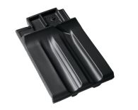 Braas Granat 13V Firstanschluss-Doppelwulst (8409314) Seidenmatt Tiefschwarz