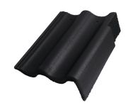 Braas Harzer Pfanne 7(BIG) Giebelstein Ausstich 110 mm rechts (6510279) Star Matt Tiefschwarz