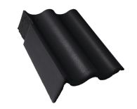 Braas Harzer Pfanne 7(BIG) Giebelstein Ausstich 110 mm links (6510379) Star Matt Tiefschwarz