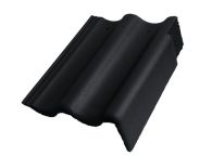 Braas Harzer Pfanne 7(BIG) Giebelstein Ausstich 88 mm rechts (6510079) Star Matt Tiefschwarz