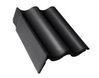 Braas Harzer Pfanne 7(BIG) Giebelstein Ausstich 88 mm links (6510180) Star Matt Schiefergrau