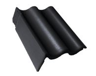 Braas Harzer Pfanne 7(BIG) Giebelstein Ausstich 88 mm links (6510179) Star Matt Tiefschwarz