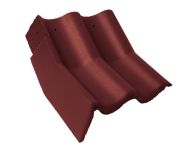 Braas Harzer Pfanne 7(BIG) Knick-Giebelstein links (6509481) Star Matt Tiefrot