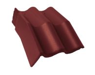 Braas Harzer Pfanne 7(BIG) Mansard-Giebelstein links (6512181) Star Matt Tiefrot