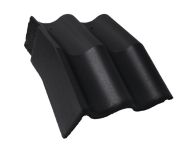 Braas Harzer Pfanne 7(BIG) Mansard-Giebelstein links (6512179) Star Matt Tiefschwarz