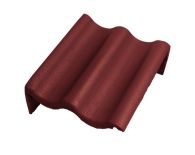 Braas Harzer Pfanne 7(BIG)Pult-Giebelstein links (6504881) Star Matt Tiefrot