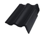 Braas Harzer Pfanne Giebelstein Ausstich 110 mm rechts (6610279) Star Matt Tiefschwarz