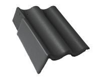 Braas Harzer Pfanne Giebelstein Ausstich 110 mm links (6610380) Star Matt Schiefergrau