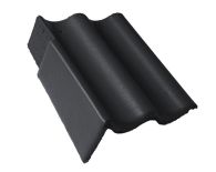 Braas Harzer Pfanne Giebelstein Ausstich 110 mm links (6610379) Star Matt Tiefschwarz