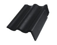 Braas Harzer Pfanne Giebelstein Ausstich 88 mm rechts (6610079) Star Matt Tiefschwarz