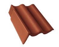 Braas Harzer Pfanne Giebelstein Ausstich 88 mm links (6610184) Star Matt Ziegelrot