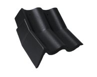 Braas Harzer Pfanne Knick-Giebelstein links (6609479) Star Matt Tiefschwarz