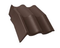 Braas Harzer Pfanne Mansard-Giebel links (6612187) Star Matt Dunkelbraun