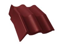 Braas Harzer Pfanne Mansard-Giebel links (6612181) Star Matt Tiefrot