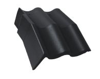 Braas Harzer Pfanne Mansard-Giebel links (6612179) Star Matt Tiefschwarz