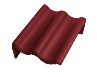 Braas Harzer Pfanne Pult-Giebelstein links (6604681) Star Matt Tiefrot