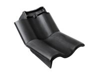 Braas Rubin 11V(H) Knick-Ortgangziegel links (7814419) Seidenmatt tiefschwarz