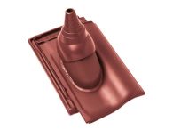 Braas Rubin 11V(H) Ton-Antennenziegel mit Aufsatz (7829706) Seidenmatt kastanie