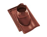 Braas Rubin 11V(H) Ton-Abgasrohrdurchgang (7828706) Seidenmatt kastanie