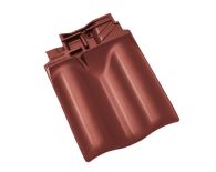 Braas Rubin 11V(H) Firstanschluss-Doppelwulstziegel (7809311) Seidenmatt rotbuche