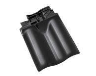 Braas Rubin 11V(H) Firstanschluss-Doppelwulstziegel (7809319) Seidenmatt tiefschwarz