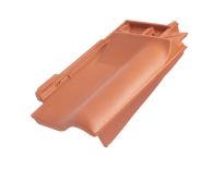 Braas Rubin 11V(H) Firstanschluss-Ortgangziegel rechts (7809100) Matt naturrot