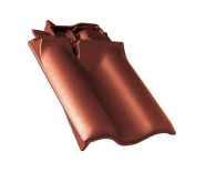 Braas Rubin 11V(H) Firstanschluss-Ortgangziegel links (7809206) Seidenmatt kastanie