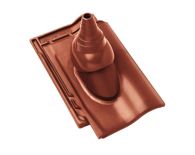 Braas Rubin 11V(P) Ton-Antennenziegel mit Aufsatz (7829106) Seidenmatt kastanie