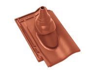 Braas Rubin 11V(P) Ton-Antennenziegel mit Aufsatz (7829103) Matt kupferrot