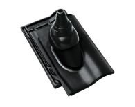 Braas Rubin 11V(P) Ton-Antennenziegel mit Aufsatz (7829119) Seidenmatt tiefschwarz