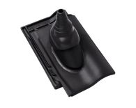 Braas Rubin 11V(P) Ton-Antennenziegel mit Aufsatz (7829142) Matt vulkanschwarz