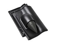 Braas Rubin 11V(P) Ton-Solar- Kabeldurchgang (9329319) Seidenmatt tiefschwarz