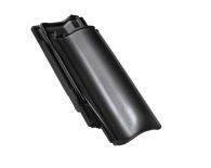 Braas Rubin 13V Halber Flächenziegel (8200219) Seidenmatt Tiefschwarz