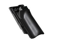 Braas Rubin 13V Firstanschlussziegel halb (8209419) Seidenmatt Tiefschwarz