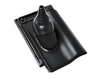 Braas Rubin 9V Ton-Antennenziegel (8629114) Seidenmatt tiefschwarz