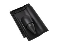 Braas Rubin 9V Ton-Solar- Kabeldurchgang (8629341) Matt vulkanschwarz