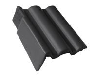 Braas Taunus Pfanne Giebelstein Ausstich 110 mm links (5610380) Star Matt schiefergrau