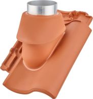 ERLUS Hohlfalz SL keramischer Thermenadapter DN80/125 komplett, naturrot