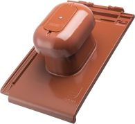 ERLUS Linea Alu-Sanitärlüfter rot Sinterbrand DN125, komplett, engobiert