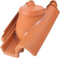 ERLUS Mönchpfanne keramischer Durchgangsziegel naturrot mit Manschette für Antenne