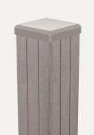 GroJa Fertigzaun Pfosten zum Aufdübeln 7 x 7 cm - Bi-Color sandfarbig