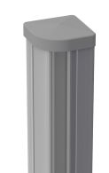 GroJa variabler Eckpfosten inkl. Kappe zum Aufdübeln, 7x7 cm - silbergrau