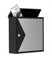 Knobloch Briefkasten CHICAGO DESIGN C, SCHWARZ/Plexiglas, Wandmontage